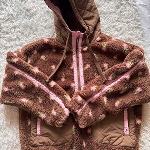 JoyLab Brown and Pink Fleece Jacket